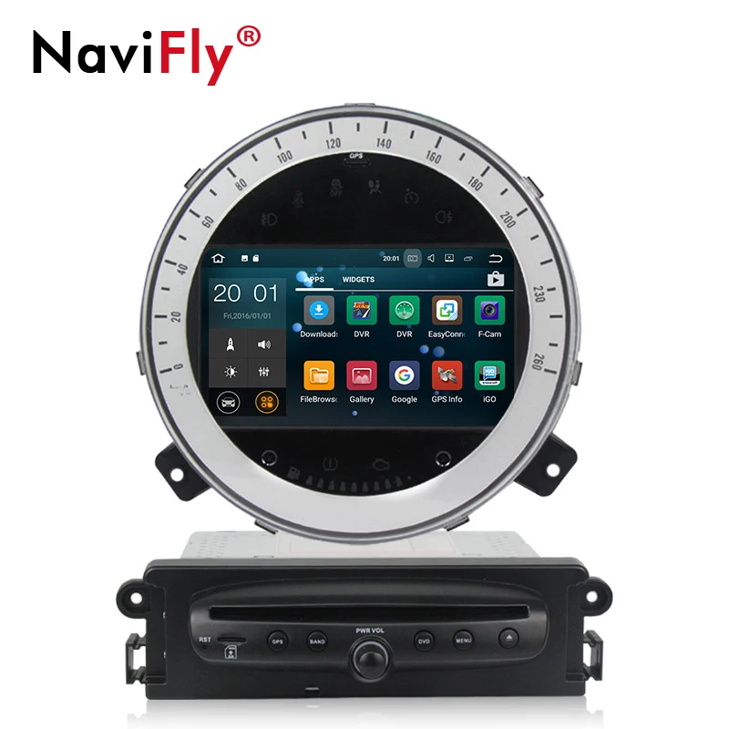 Flash Deal NaviFly 8" Android Car DVD Player radio audio for BMW Mini Cooper After 2006-2013 AutoRadio gps navigation WIFI BT RDS 1