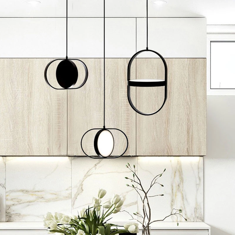 Черная Вращающаяся круглая люстра скандинавский дизайнер блеск decoracion hogar nordico для винтажного домашнего декора прикроватная лампа Прямая поставка