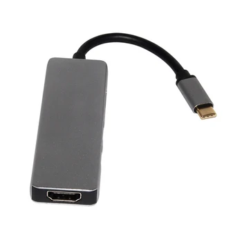 

5-in-1 Type C HUB Adapter Dock USB C to HDM USB 3.0 PD Power Converter for iPad Pro 11/12.9 2020 Samsung Dex station MacBook Pro