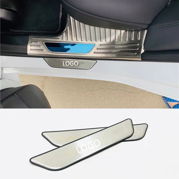 

Door Sill Sticker Cover Car Door Sill Scuff Plate Welcome Pedal For Tesla Model 3 2017-19 Film Sticker