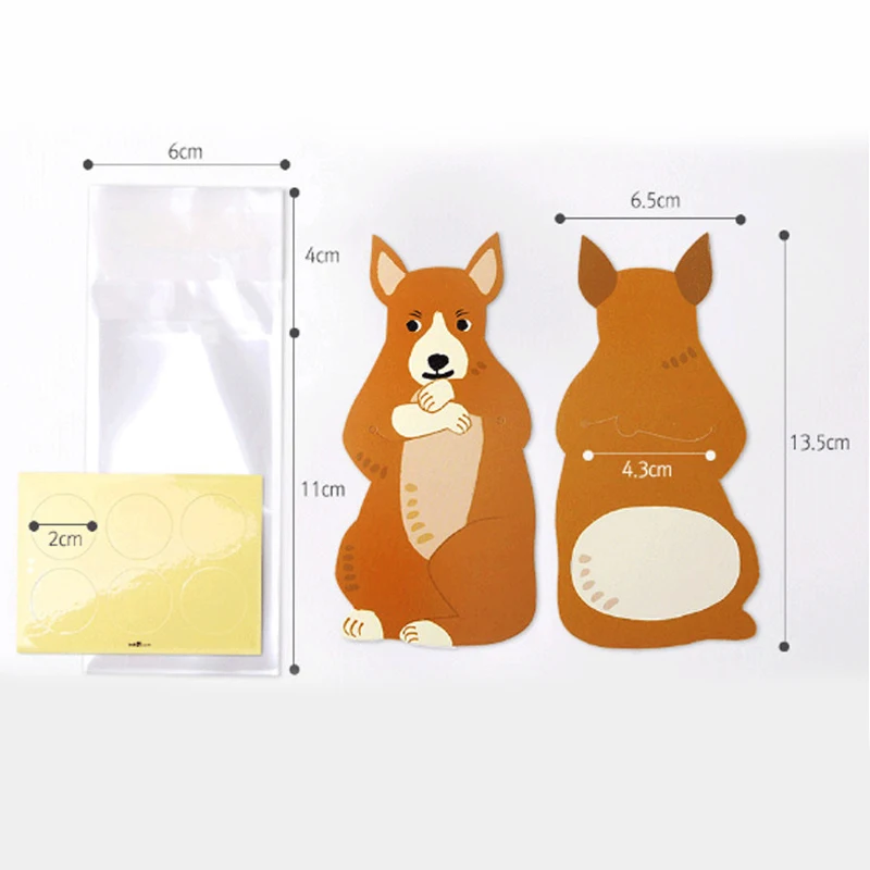 BalleenShiny, 10 шт., сумки для конфет, мультяшный кролик, коала, лиса, печенье, орехи, закуска, аккуратный Органайзер, милые гаджеты, карманные вечерние украшения