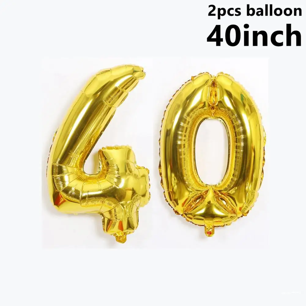 Taoup 21 30 40 50 60 Happy День рождения украшения для взрослых 21th 30th 40th 50th 60th День рождения поставки вечерние посуда - Цвет: 40th 40inch balon