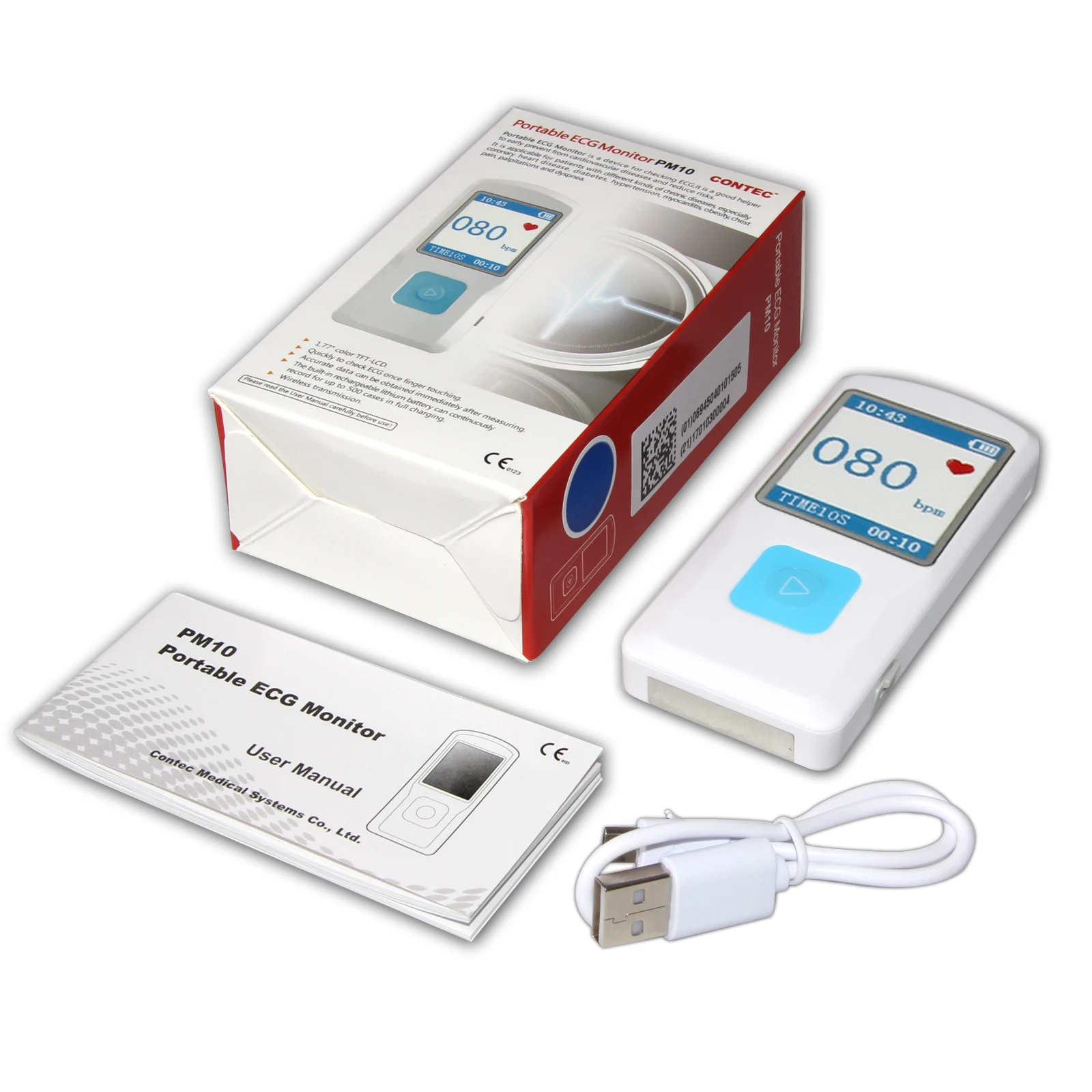 Handheld Portable ECG EKG Machine Heart Beat Monitor LCD USB Bluetooth + Free Software