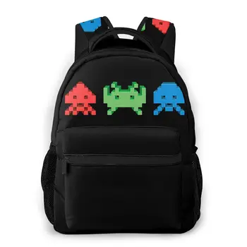 

Invaders Fation Travel Backpacks 2020 Space Invaders Shoulder Bags