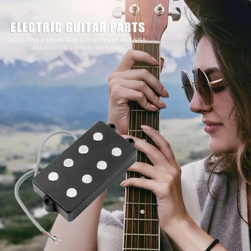 Electric Guitar Bass Pickup Voice Amplifier 4 String Plastics and