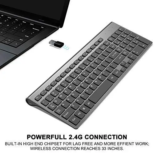 AOPEI wireless keyboard and mouse multimedia combo set for laptop gaming TV low-key mute mouse and