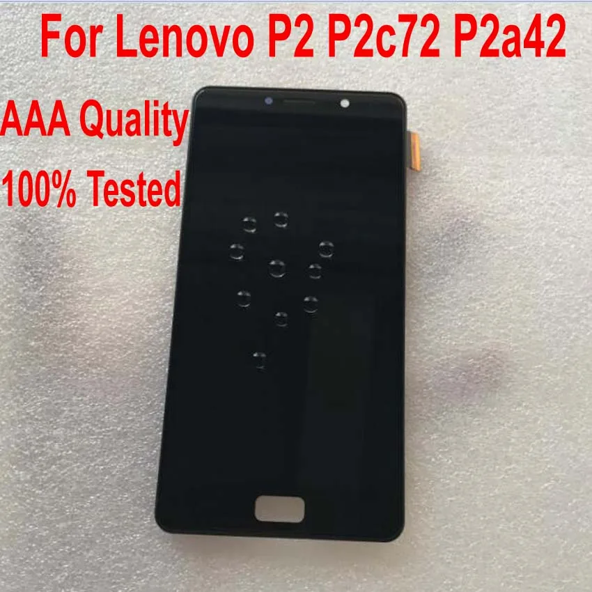 Kopen 100% Getest Werken Glas Sensor LCD Display Touch Screen Digitizer Vergadering Met Frame Voor Lenovo Vibe P2 P2c72 P2a42