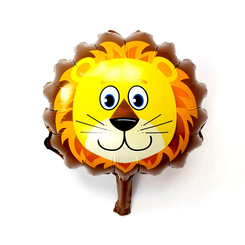mini lion head Большие Животные лисы фольги джунгли вечерние шары Сова день рождения лес вечерние украшения Дети Ежик медведь globos - Цвет: mini lion head