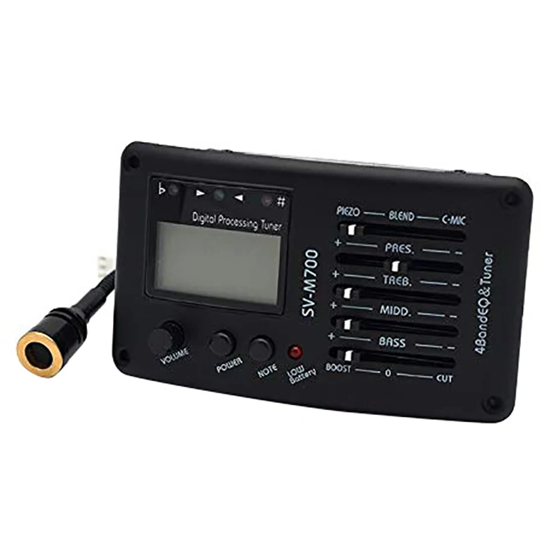 SV-M700 4 акустической гитары эквалайзер с тюнер и микрофон гитарный звукосниматель для игры в стиле фолк