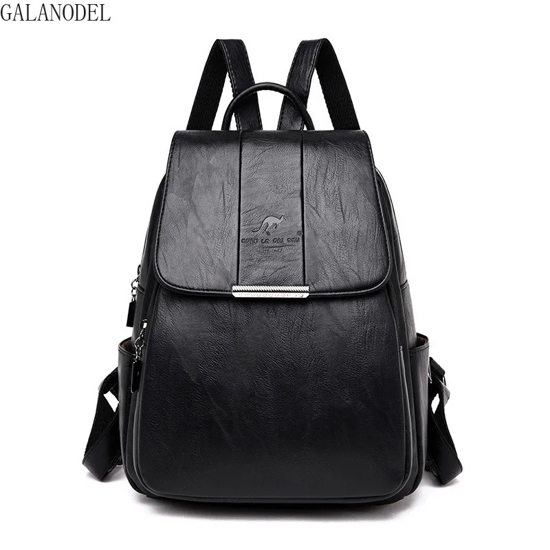 

2019 New PU Leather Backpack Women Luxury Backpack Female Leather Bag Shoulder Bagpack for Women Sac A Dos Femme