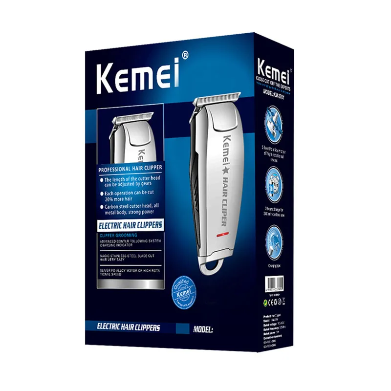 Kemei машинка для стрижки волос триммер для бороды электрическая перезаряжаемая Бритва Парикмахерская Машинка для стрижки волос Бритва для мужчин