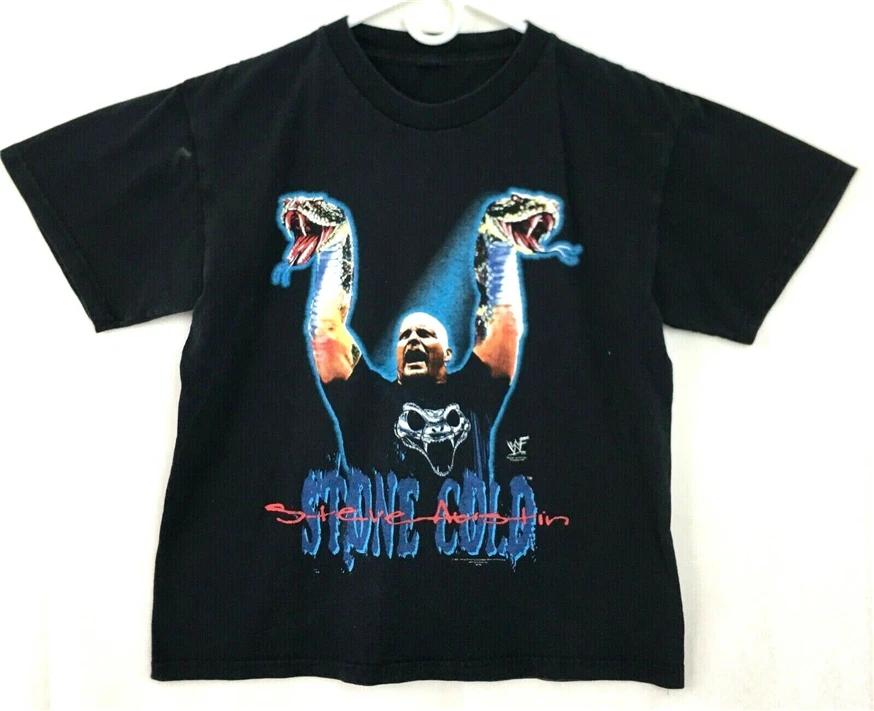 

Vtg Stone Cold Steve Austin Rattlesnake T Shirt 2001 Wwf Wrestling Crop Size S Loose Size Tee Shirt