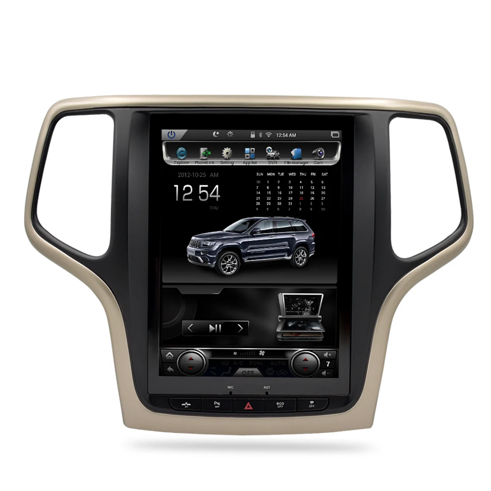10,4 вертикальный экран Android 7,1 автомобильный DVD gps ГЛОНАСС навигационный радио плеер для Jeep Grand Cherokee 2013- ram 2GB 32G стерео