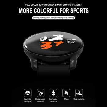 

Smart Sports Watches Waterproof For Iphone Phone 2.5D Smartwatch Heart Rate Monitor Blood Pressure Functions HQ Material Wearfit