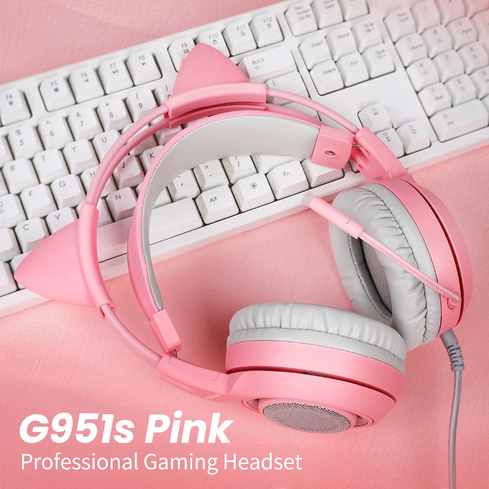 Розовые Игровые наушники SOMIC G951S виртуальный шумоподавление 7 1 Проводная игровая