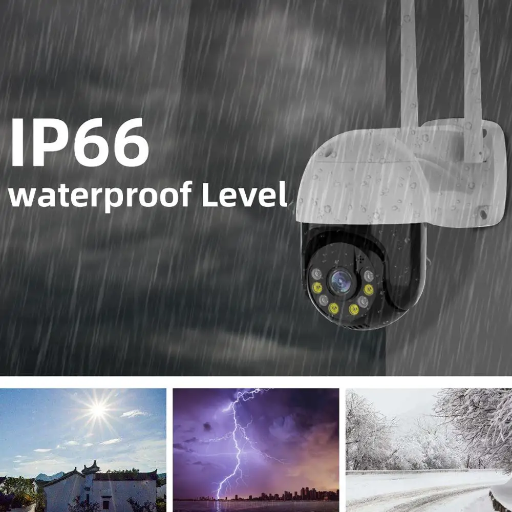 3MP PTZ Wireless IP Camera Waterproof 4X Digital Zoom Speed Dome Super 1296P WiFi Security CCTV Camera Audio Colorful Night