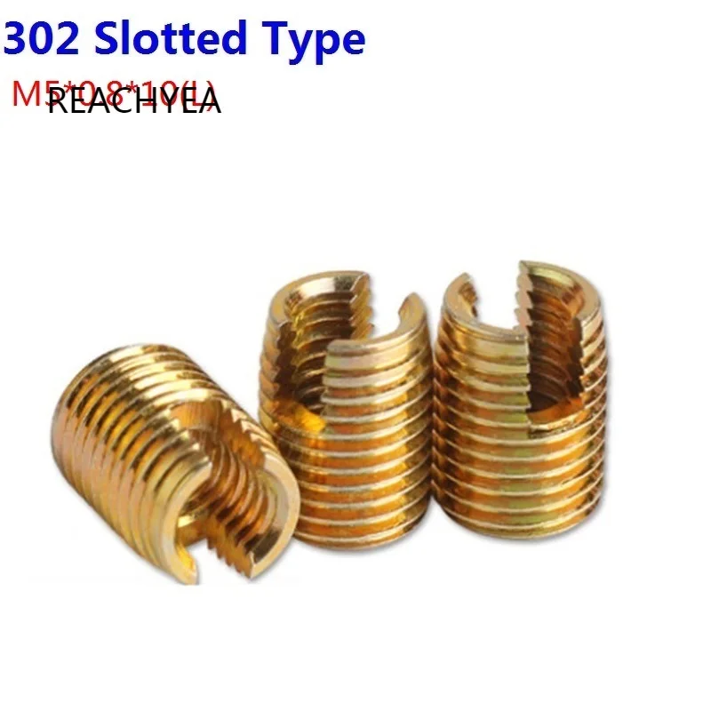 100PCS/LOT M5 Galvanized Self Tapping Insert Screw Bushing 302 Slotted