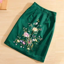 Новая Осенняя Женская юбка в этническом стиле ретро элегантная вышивка тонкая элегантная женская юбка s-xxl