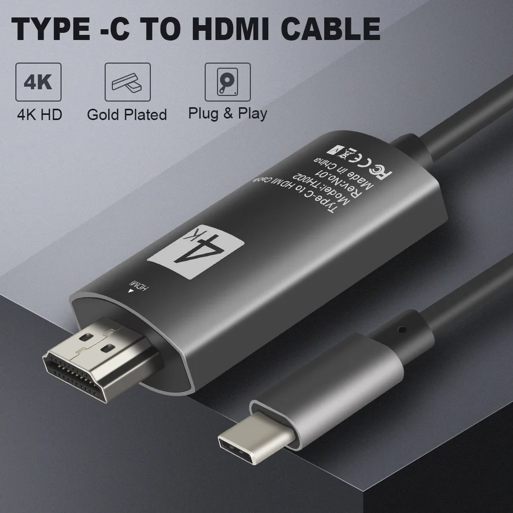 USB C HDMI кабель 4K типа на Thunderbolt3 конвертер для MacBook pro Huawei Mate 40 P30 iphone Lightning to hdmi