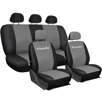 

COPRISEDILI FIAT PANDA IN ECOPELLE CON POSTERIORE INTERO GRIGIO CHIARO / NERO