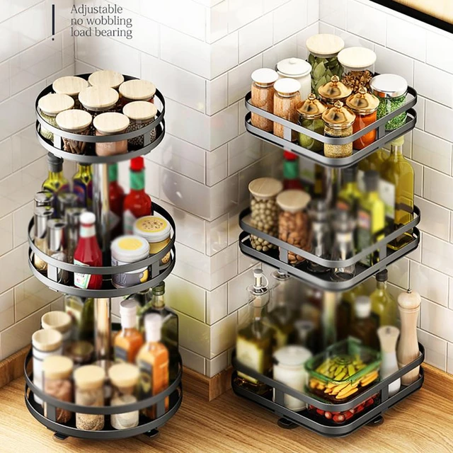 Kitchen Cabinet Organizers Spices  Organize Kitchen Cabinet Spices - 2  Layer Kitchen - Aliexpress