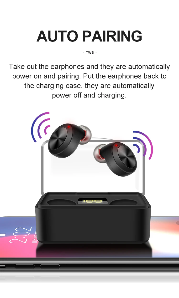 LEORY D025 TWS Беспроводные bluetooth 5,0 наушники 3D стерео цифровой дисплей сенсорное управление в ухо Спортивная гарнитура с зарядным устройством