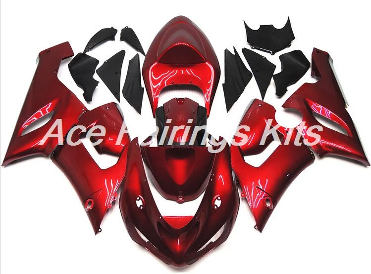 

4Gifts New ABS Full bike fairing kit Fit for Kawasaki ZX6R 2005 2006 ZX-6R 05 06 Ninja 636 fairings bodywork red Dark