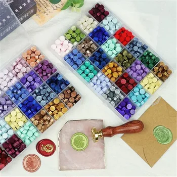 

DIY Scrapbooking Wedding Decorative Invitation Sealing Vintage Octagonal Sealing Wax Tablet Set with Spoon Sealing Stamp