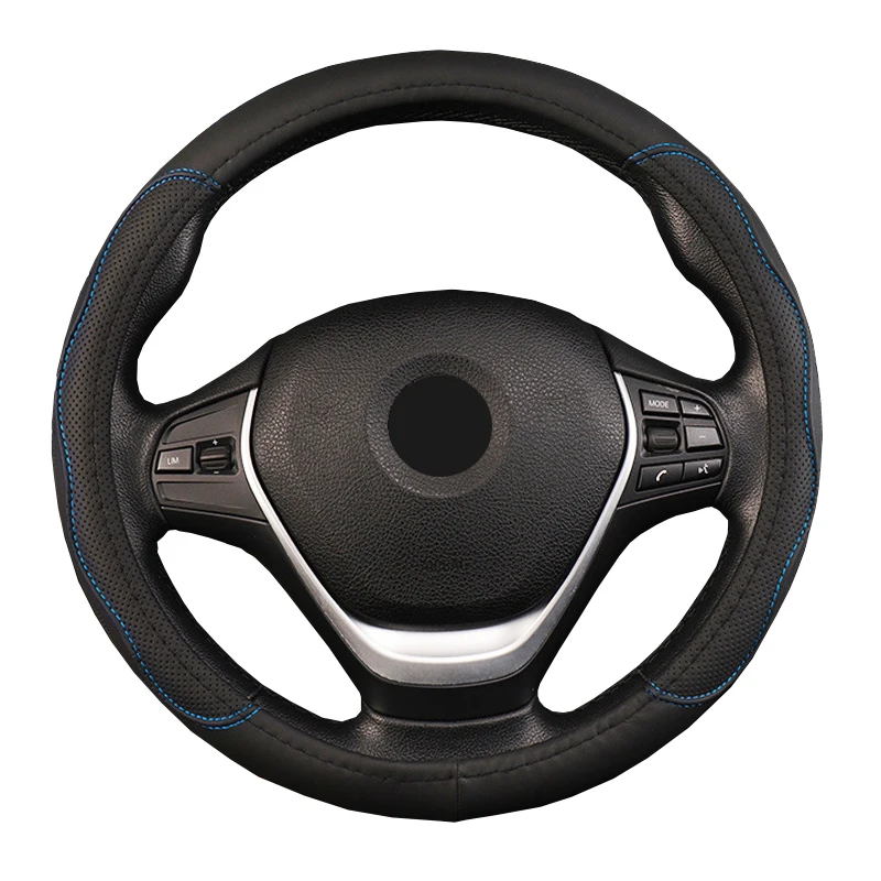 Car Truck PU Leather Embossed Steering Wheel Cover Steering-Wheel For Auto Diameters 36 38 40 42 45 47 50CM 7 Sizes to Choose