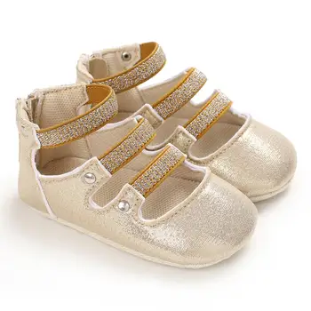 

DishyKooker Baby Girl Princess Shoes Non-slip Soft Sole Zipper Spring Summer Flat Shoes for 0-1Y Toddler Infant