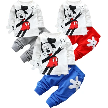 

2020 Baby Boys Girls Cartoon Minnie Children Clothing Sets Spring Autumn Child sports suit boy clothes 2pcs Infant outfits1-4Y