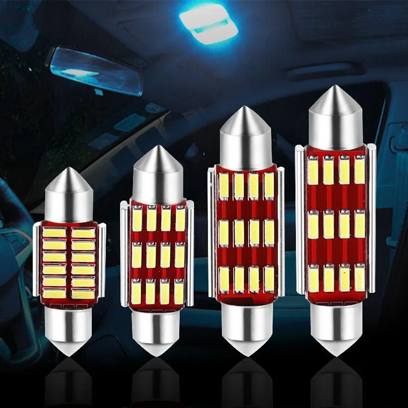 Фестон 31 мм 36 39 41 лампа Doom Светодиодная C5W C10W супер яркая 4014 SMD Canbus без ошибок 12 В