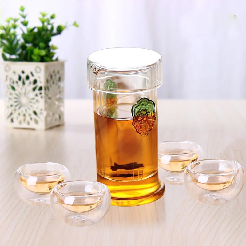 

Borosilicate Glass Filter T-shaped Cup Green Leaf Tea Making Device High-temperature Resistant Glass Three-piece Set Elegant Cup