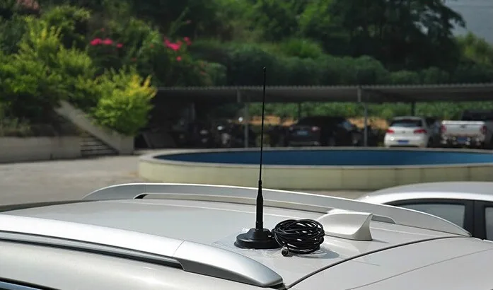 dual band mobile communication radio antenna with brackets and RG58 cable motocycle radio dual band whip antenna