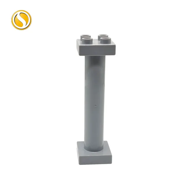 Big Building Block City Farm Architecture Accessories Fence Pillar Bridge Ladder Compatible Big Brick DIY Toys For Children Gift Big pillar-gray