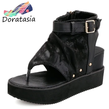 

DORATASIA Cool Girl Summer Sandals Open Toe Flip Flip Punk Platform Sandals Women 2020 Buckle Wedges Shoes Woman