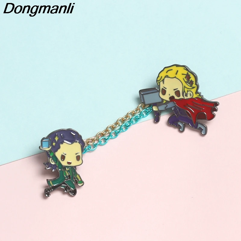 P4047 Dongmanli 2 шт./компл. милые эмалированные булавки металлический воротник булавки и броши для Женская Брошь друг ювелирные изделия Нагрудный значок