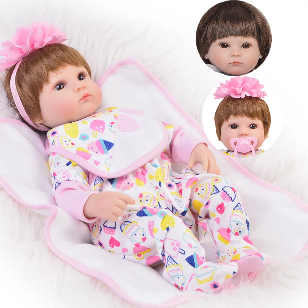 17 дюймов 43 см силиконовая кукла реборн Bebe Bonecas Reborn Реалистичная живая девочка Menina Рождественский подарок игрушки для детей