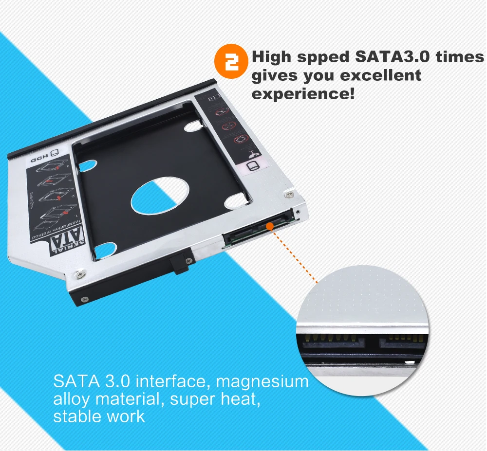 Boîtier HDD Caddy + Connecteur SATA + Vis Pour Dell Latitude E7450 - Neuf, Origine Chine