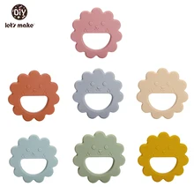 Let's Make – anneau de dentition en Silicone pour bébé, 1 pièce, produits buccaux, visage souriant, dessin animé, qualité alimentaire, jouets de dentition sans BPA, cadeau pour enfants 