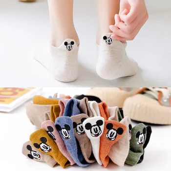 

Spring and Summer New Cartoon Ankle Funny Socks Embroidered Mouse Low Crew Socks Women