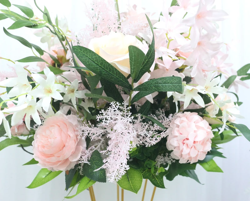JAROWN 40cm Silk Artificial Rose Hydrangea Flower Ball Wedding Centerpieces Arrangement Decor Wedding Party Backdrop Flores Accessories (32)