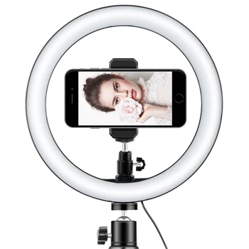 

LED Selfie Ring Light 10W 3000-5500K Studio Photography Photo Fill Ring Light with Tripod for iphone Smartphone Makeup