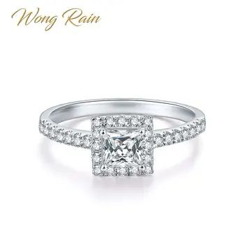 

Wong Rain 100% 925 Sterling Silver Created Moissanite Gemstone Wedding Engagement Ring Wedding Band Fine Jewelry Gifts Wholesale