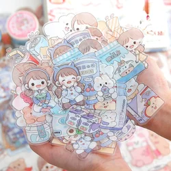 24pcs/set Sticker PET Waterproof Water Cup Sticker Cute Female Hand Account Sticker Diy Scrapbooking Diary Planner Decoration