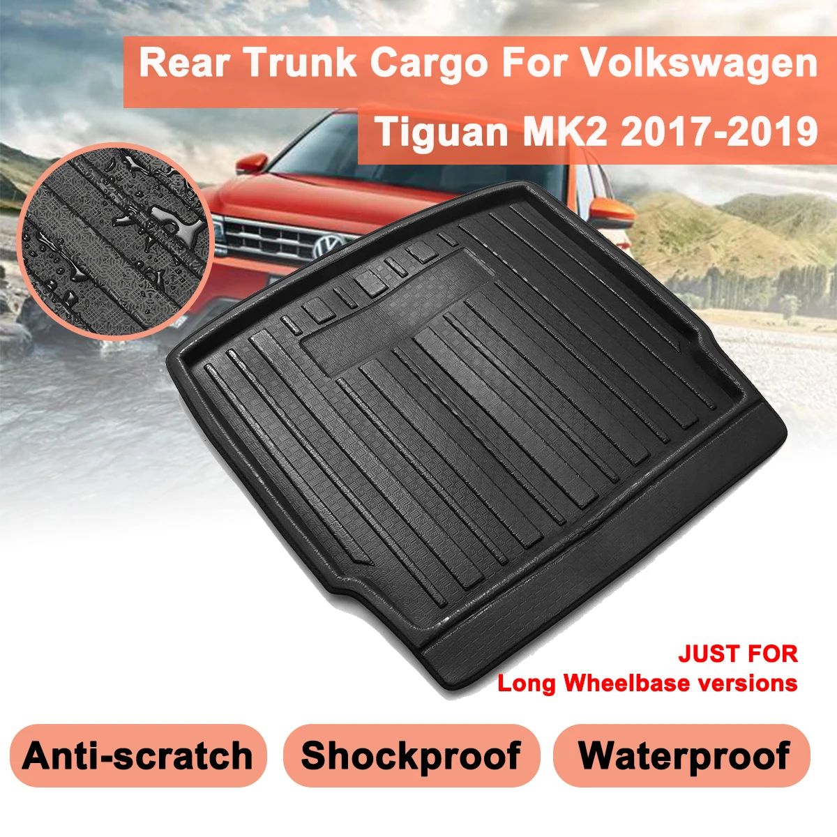 Автомобильный грузовой вкладыш для VW Tiguan MK2 для Volkswagen2017 багажника задняя крышка багажника матовый коврик напольный коврик