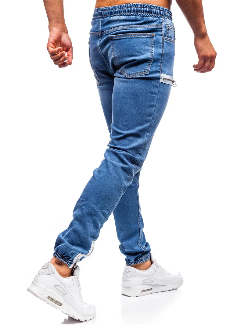 3 Styles Men Stretchy Skinny Biker Slim Fit Denim Men Multi-pocket zipper pencil Pants men casual jeans fashion Casual Trousers