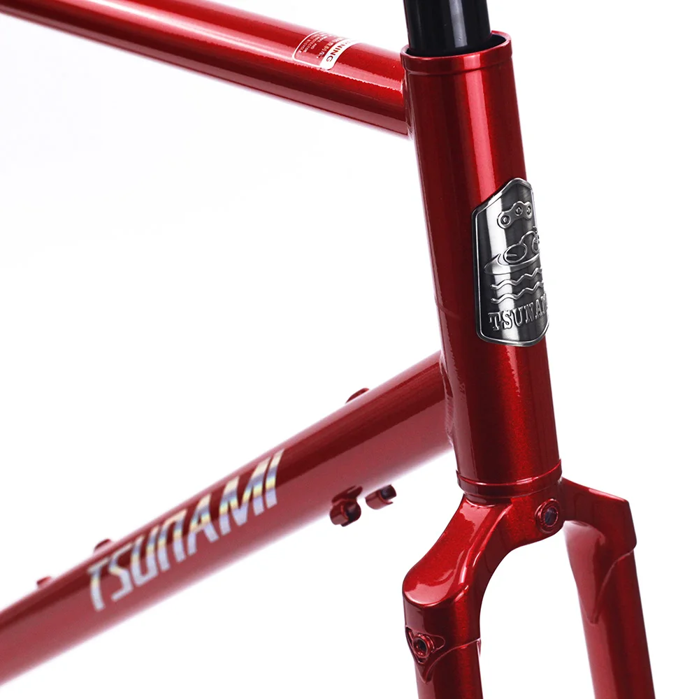 CR-MO сталь 700c Road Touring Frameset CX циклокросс 2" рама вилка гравий дисковый тормоз Классический хром велосипедные рамы