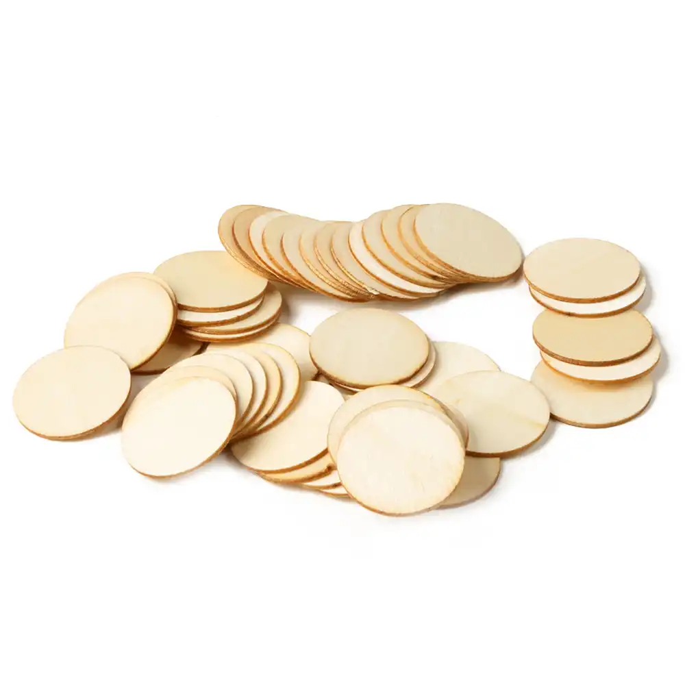 creative painted wood chips 50pcs artisanship natural white