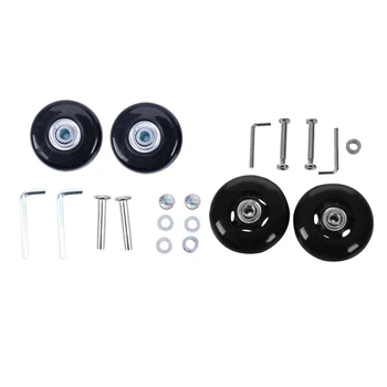 

2 Sets of Luggage Suitcase Replacement Wheels Axles Deluxe Repair Tool 50x22x6.1 mm & 2 Set 70X2m